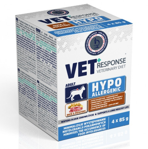 VET RESPONSE Hypoallergenic Duck - mokré krmivo pro kočky - 4x85g - Fotogalerie 1