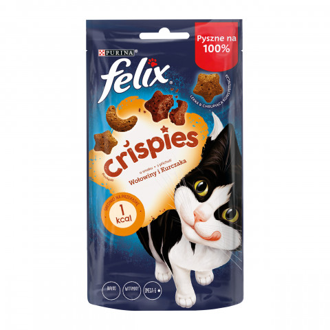 FELIX Crispies Beef, Chicken - suché krmivo pro kočky - 45 g - Fotogalerie 1