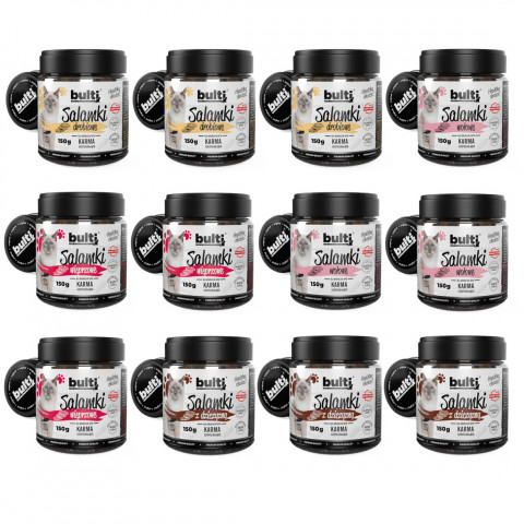 BULTI Salámky MIX 4 příchutí – pamlsek pro kočky – 12x150g - Fotogalerie 1