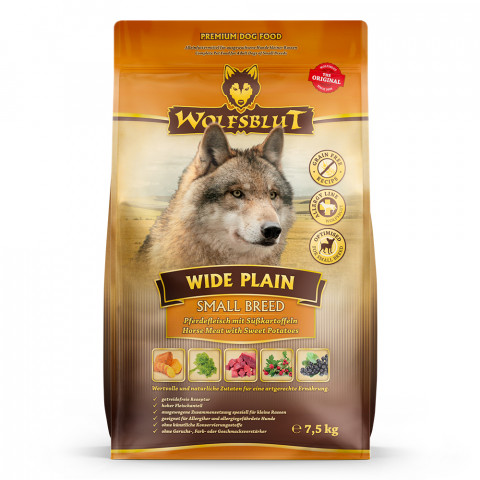 WOLFSBLUT Wide Plain Small breeds Horse with sweet potatoes - suché krmivo pro psy - 2x7,5kg - Fotogalerie 3