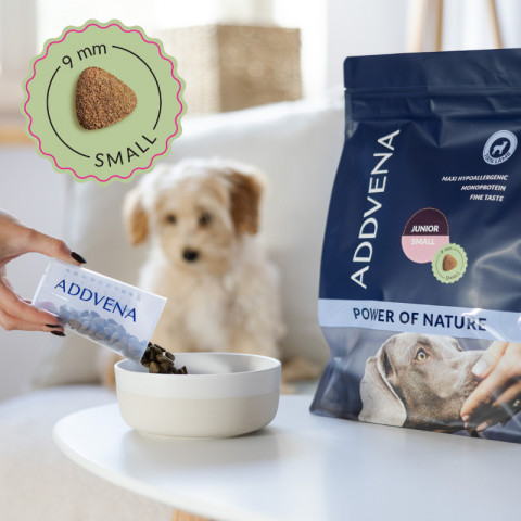 ADDVENA Power of Nature Junior Small 10 kg + ZDARMA! Boosted by Superfoods Junior Medium/Large 2,5 kg - Fotogalerie 3