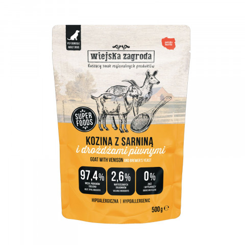 WIEJSKA ZAGRODA Goat and venison - vlhké krmivo pro psy - 500g - Fotogalerie 1