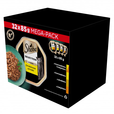 SHEBA tác omáčka drůbeží/kuřecí/krůtí - vlhké krmivo pro kočky - 32x85g - Fotogalerie 1