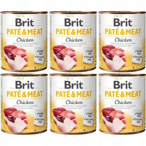 BRIT Paté & Meat Chicken - mokré krmivo pro psy - 6x800g - Fotogalerie 1