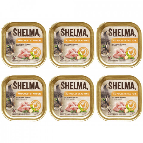 SHELMA Chicken and liver pate - mokré krmivo pro kočky - 6x100g - Fotogalerie 1