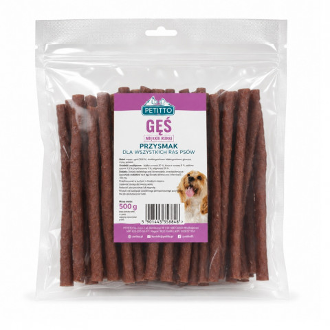 PETITTO Soft goose tubes - pamlsek pro psa - 500g - Fotogalerie 1