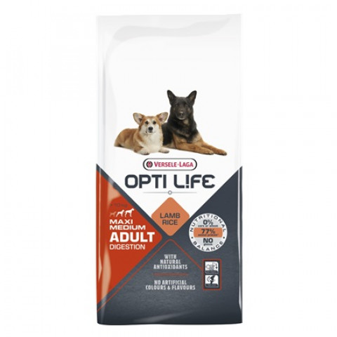 VERSELE-LAGA Opti Life Adult Digestion Medium & Maxi Lamb - suché krmivo pro psy - 12,5kg - Fotogalerie 1