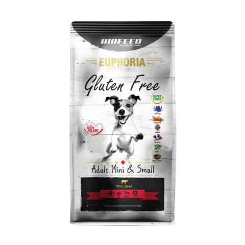 BIOFEED Euphoria Gluten Free Adult mini & small Beef - suché krmivo pro psy - 12kg - Fotogalerie 1