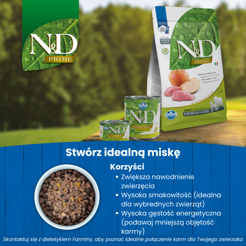 FARMINA N&D Prime Wild Boar & Apple Adult Medium & Maxi - suchá karma pro psa - 12kg - Fotogalerie 4