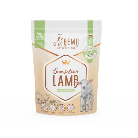 BEMO Sensitive Lamb Medium/Large Mono - suché krmivo pro psy - 1kg - Fotogalerie 1