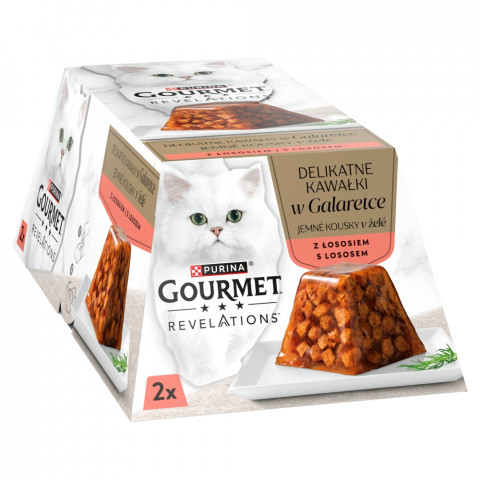 PURINA Gourmet Revelations Chunks in jelly with salmon - mokré krmivo pro kočky - 2x57g - Fotogalerie 9