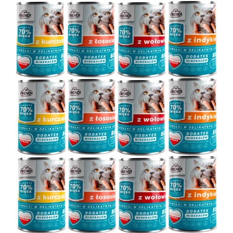 FRENDI kousky v jemné omáčce MIX příchutí - mokré krmivo pro kočky - 12x400g - Fotogalerie 1