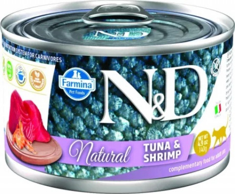 FARMINA N&D Cat Natural Tuna&Shrimp - vlhké krmivo pro kočky - 24x140 g - Fotogalerie 3