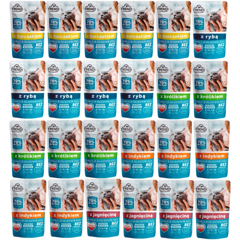 FRENDI kousky v omáčce MIX příchutí - mokré krmivo pro kočky - 24x100 - Fotogalerie 1