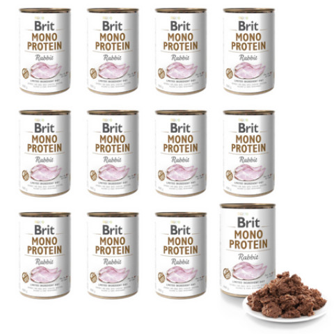BRIT Mono Protein Rabbit - mokré krmivo pro psy - 12x400g - Fotogalerie 1