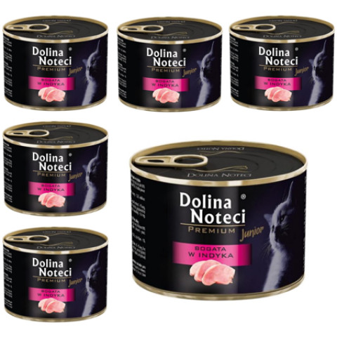 DOLINA NOTECI Premium Junior bohatá na krůtu - mokré krmivo pro kočky - 6x185g - Fotogalerie 1
