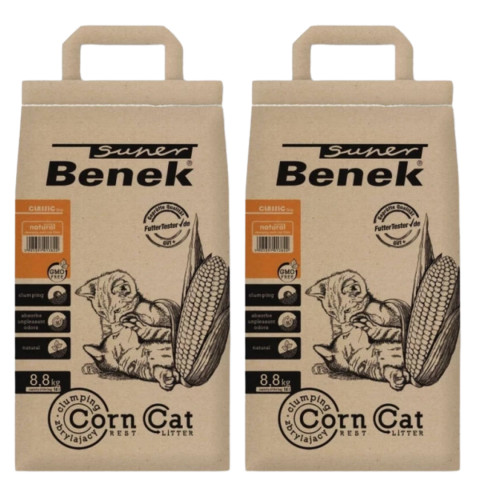 CERTECH Super Benek Corn Cat – hrudkující kukuřičné stelivo – 2x14l - Fotogalerie 1