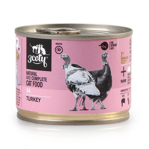 3COTY 34. Turkey Senior - mokré krmivo pro kočky - 180g - Fotogalerie 1