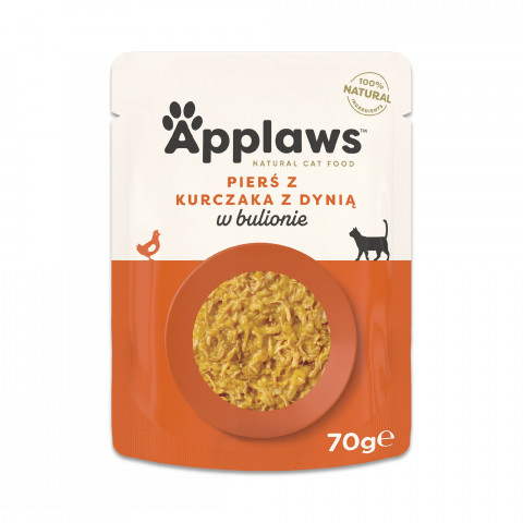 APPLAWS Chicken breast with pumpkin in broth - mokré krmivo pro kočky - 6x70g - Fotogalerie 2