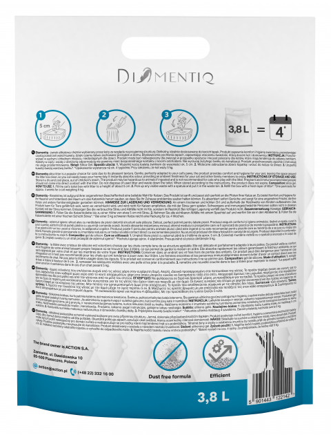 DIAMENTIQ Micro Crystals silikagelové podestýlka, hrudkující pro kočky – 10x3,8 l - Fotogalerie 4