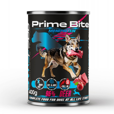 PRIME BITE Monoprotein Deer with an apple - vlhké krmivo pro psy - 400g - Fotogalerie 1