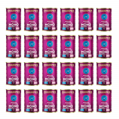 CHAMPER Immuno monoproteinový losos – mokré krmivo pro psa – 24×400 g - Fotogalerie 1