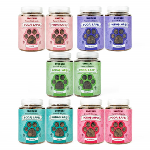 UNISZKI Tréninkové pamlsky Podaj łapę MIX chutí - pamlsek pro psy - 10x150g - Fotogalerie 1