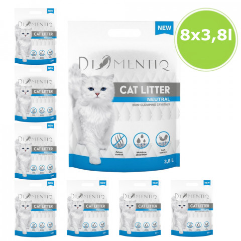 DIAMENTIQ Podestýlka Neutrální, Silikonová, Nehrudkující pro kočky - 8x3,8l - Fotogalerie 1