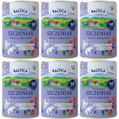BALTICA Chutě regionů Štěně Krůta s králíkem - mokré krmivo pro psy - 6x400g - Fotogalerie 1