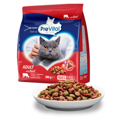 PREVITAL Adult Beef - suché krmivo pro kočky - 300g - Fotogalerie 6