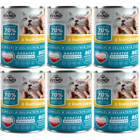 FRENDI Kousky v omáčce s kuřetem - mokré krmivo pro kočky - 6x800g - Fotogalerie 1