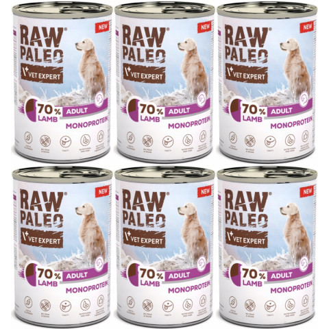 VETEXPERT Raw Paleo Mono Jehněčí - vlhké krmivo pro psy - 6x400g - Fotogalerie 1