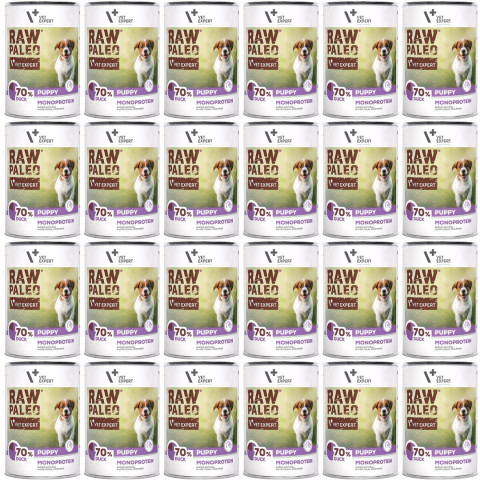 VETEXPERT Raw Paleo Puppy Monoprotein Kachna - vlhké krmivo pro štěňata - 24x400g - Fotogalerie 1