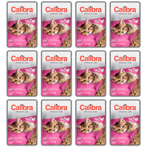 CALIBRA Premium Kitten Turkey & Chicken - mokré krmivo pro kočky - 12x100g - Fotogalerie 1