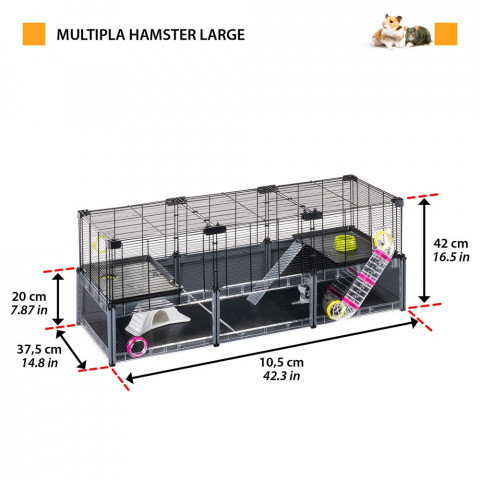 FERPLAST Multipla hamster large - klec pro hlodavce - 107,5 x 37,5 x 42 cm - Fotogalerie 10