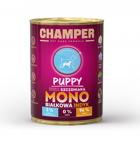 CHAMPER Puppy Turkey - vlhké krmivo pro psy - 400g - Fotogalerie 1