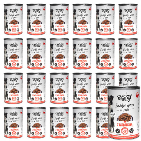 TUF TUF Meaty chunks with beef - vlhké krmivo pro psy - 24x1250g - Fotogalerie 1