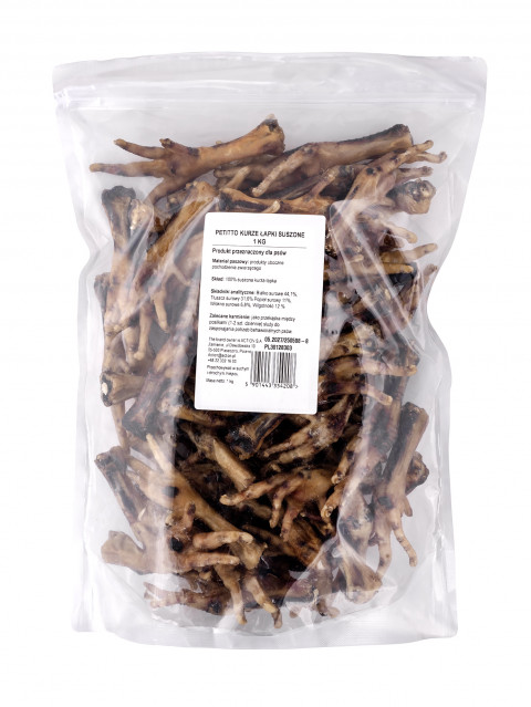 PETITTO Dried chicken feet - pamlsek pro psa - 1kg - Fotogalerie 6