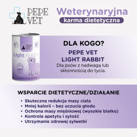 PAKA ZWIERZAKA Pepe Vet Light Mono Rabbit - vlhké krmivo pro psy - 12x400g - Fotogalerie 11