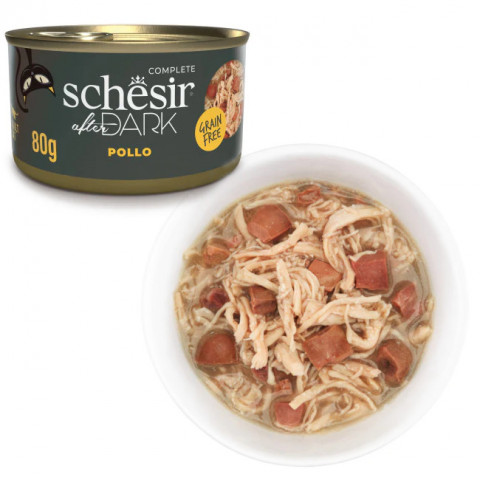 SCHESIR After dark Chicken in broth - mokré krmivo pro kočky - 80g - Fotogalerie 2