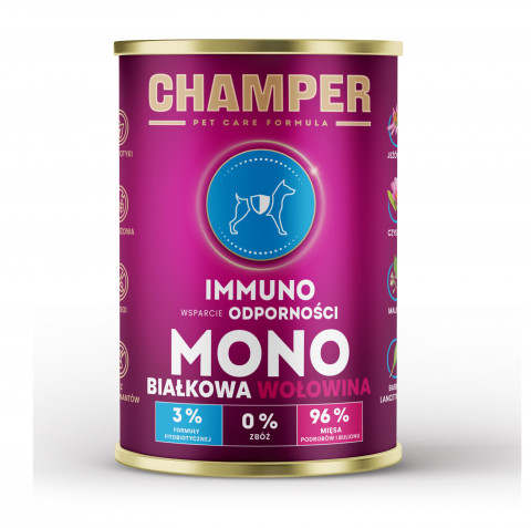 CHAMPER Immuno Beef - vlhké krmivo pro psy - 400g - Fotogalerie 1