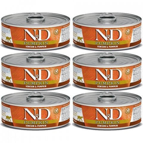 FARMINA N&D Pumpkin Venison & Pumpkin – mokré krmivo pro kočky – 6x70 g - Fotogalerie 1