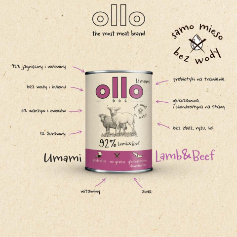 OLLO Umami Lamb and beef - vlhké krmivo pro psy - 400g - Fotogalerie 6