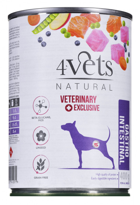 4VETS Natural Gastro Intestinal Dog - mokré krmivo pro psy -12x400 g - Fotogalerie 5