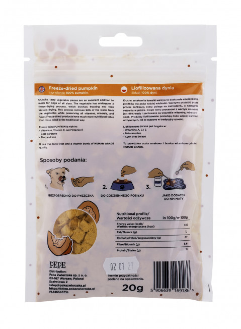 PAKA ZWIERZAKA Pepe Lio Pumpkin - pamlsek pro psa - 20g - Fotogalerie 3