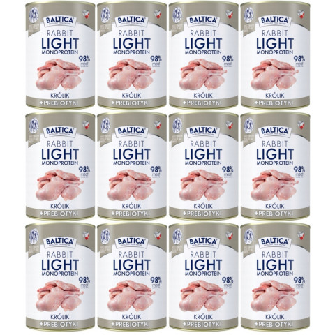 BALTICA Nutraceutic Mono Light Králík s prebiotiky - mokré krmivo pro psa - 12x400g - Fotogalerie 1