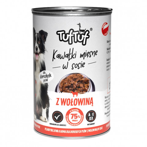 TUF TUF Meaty chunks with beef - vlhké krmivo pro psy - 12x1250g - Fotogalerie 2