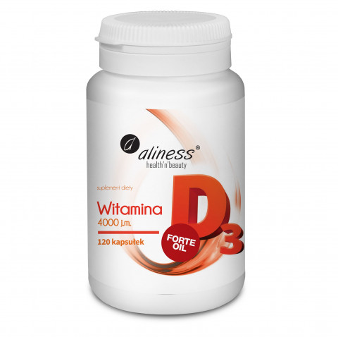 ALINESS Vitamin D3 Forte oil 4000 IU – doplněk stravy – 120 kapslí - Fotogalerie 1