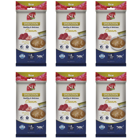 FARMINA N&D Quinoa Cat Digestion Cream with Chicken & Tuna box – pamlsek pro kočku – 6x(4x15g) - Fotogalerie 1