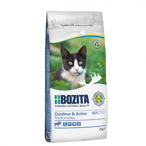 BOZITA Outdoor & Active with Elk - suché krmivo pro kočky - 2kg - Fotogalerie 1